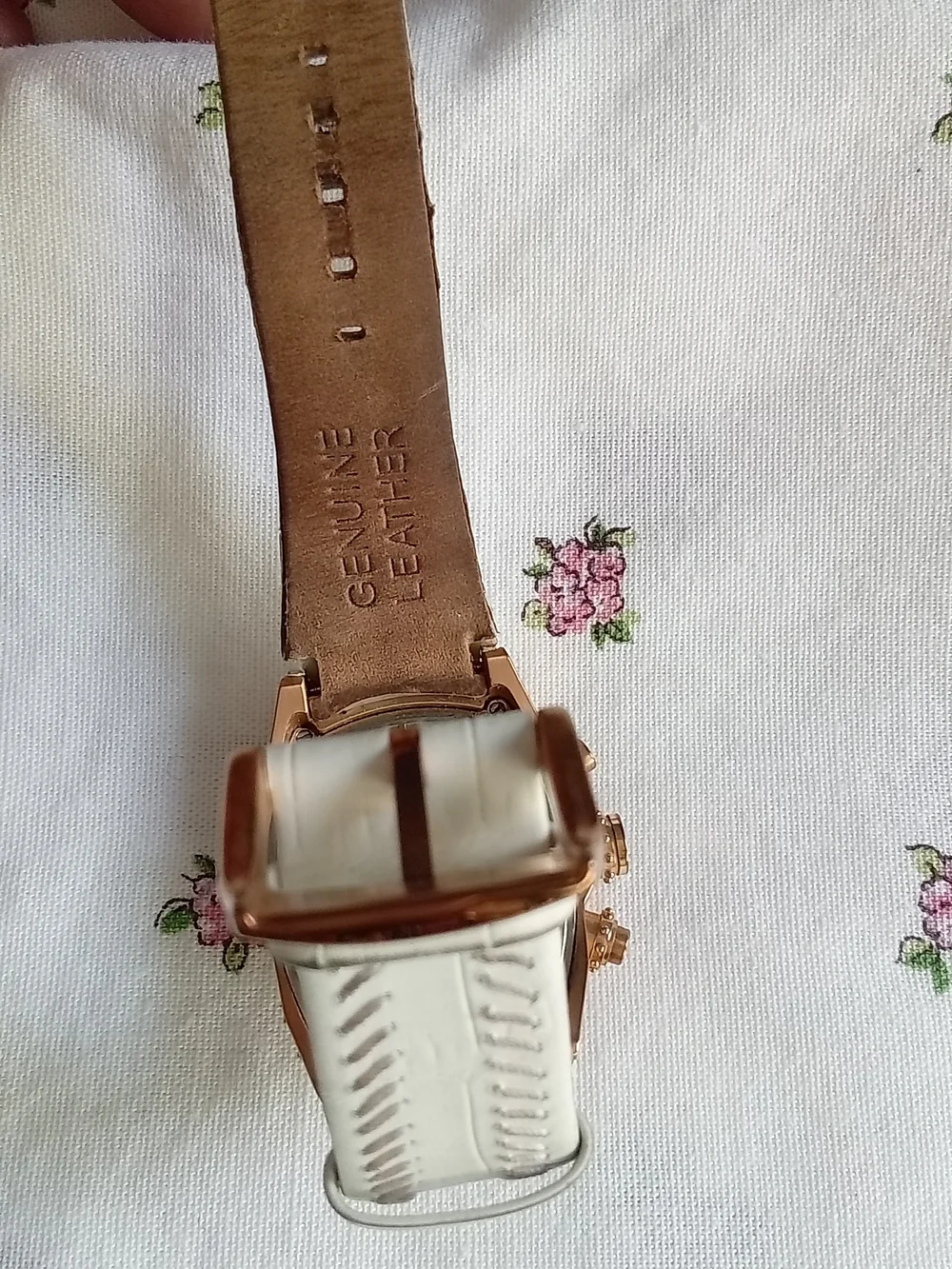 Invicta Lupah Revolution Rose Gold Chronograph Watch 6826 White Leather Strap